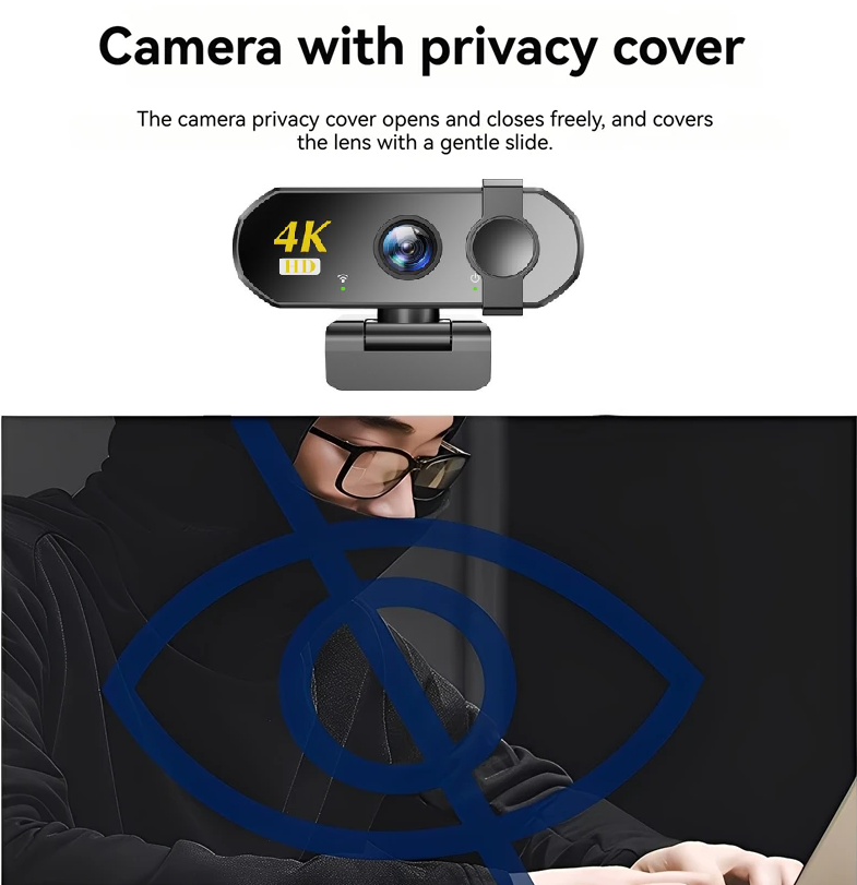 4K Webcam with Microphone auto focus for PC and Laptop