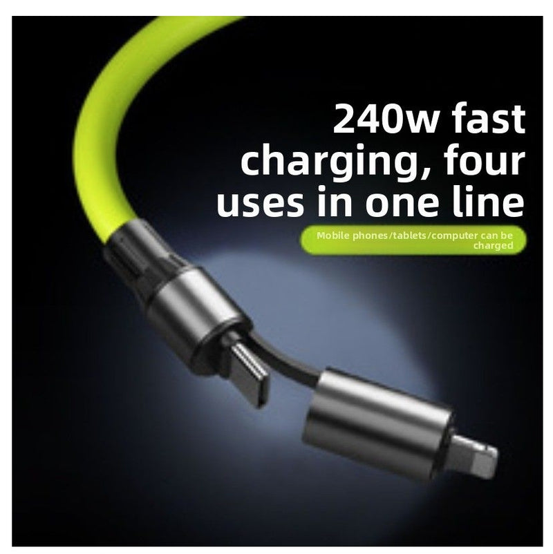 4-In-1 Super Fast Charging Cable Mobile Phone Data Cable Double-Head
