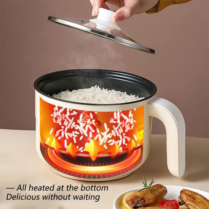 IPSTYLE Electric Cooker Non-Stick Mini Hot Pot Portable Travel Cooker 1.7L