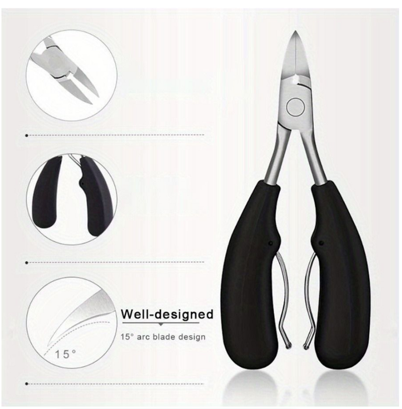 5 Piece Thick Nail Toe Nail Clippers Wide Mouth Opening Nail Clipper Set