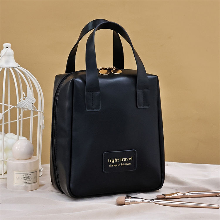 PU Leather Large Capacity Handheld Hard Shell Cosmetics Makeup Bag Travel Portable Toilet Storage Bag