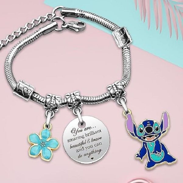 Stainless Steel Stitch Girl's Bracelet Charm Bracelet