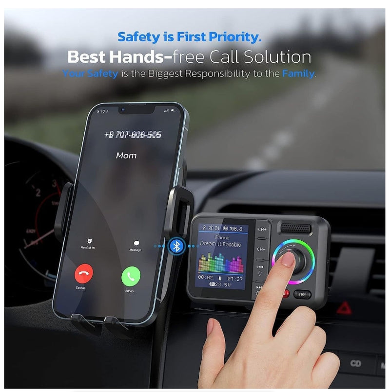 IPSTYLE FM Transmitter for Car, Wireless Car Bluetooth V5.0 Adapter