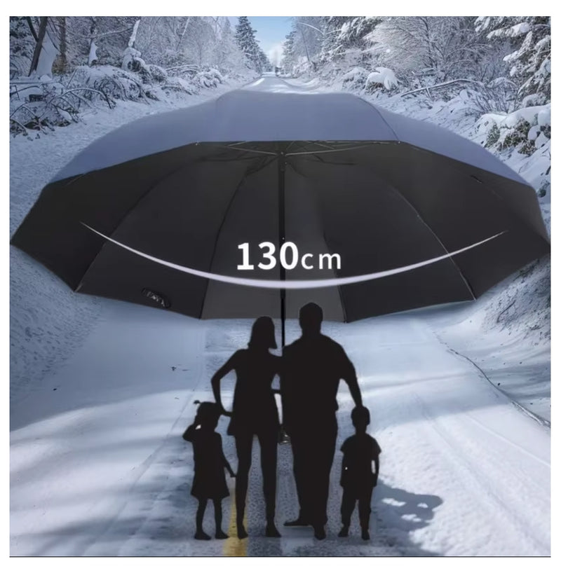 130CM Oversized Folding Umbrella Windproof and Waterproof Large Sun Rain