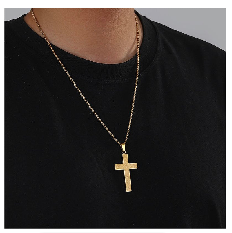 Cross Pendant Necklace For Men Our Father Who Art In Heaven Jewelry