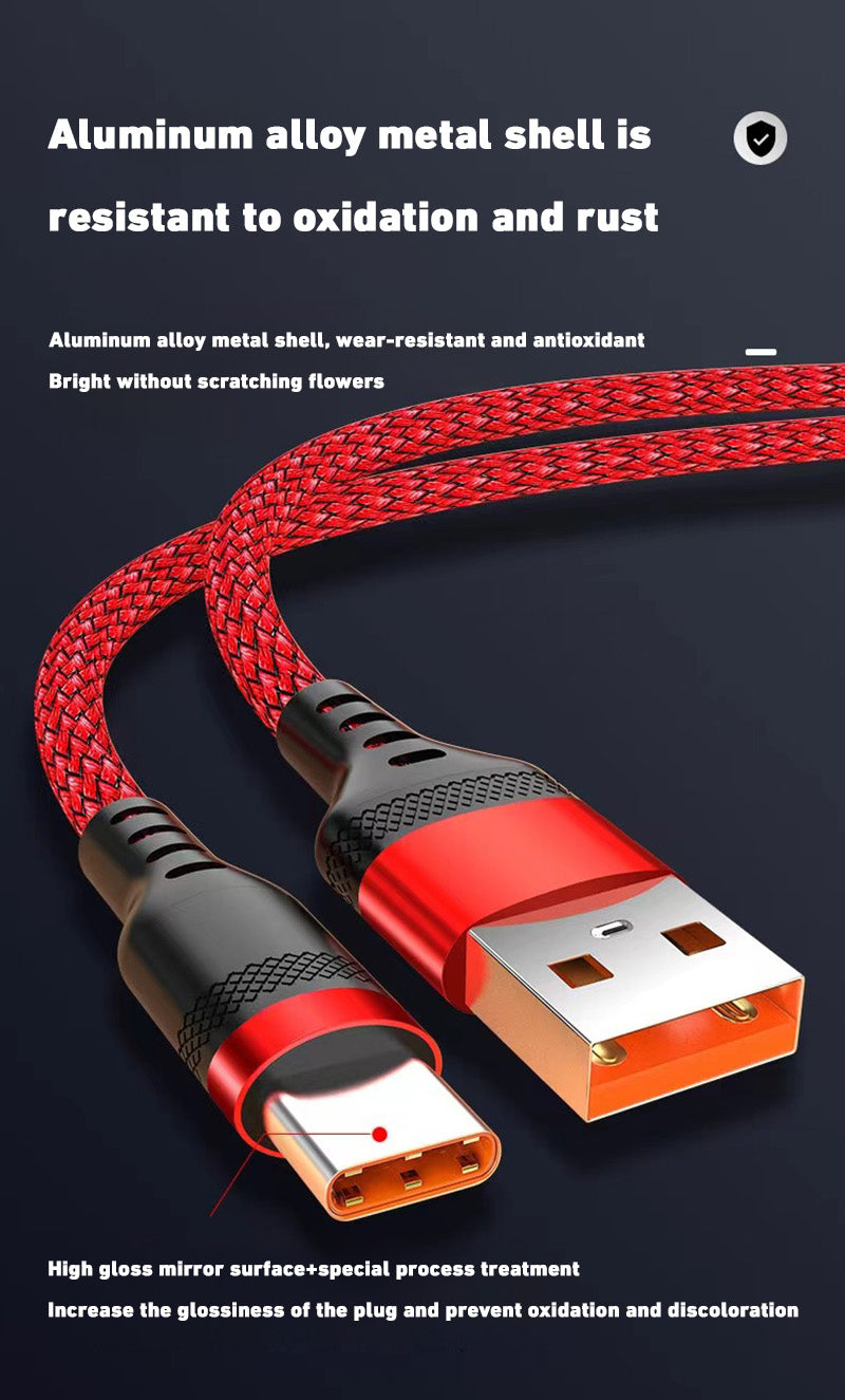 3m Cable Extended USB TYPE-C Micro Lightning Cable Braided Data Cable