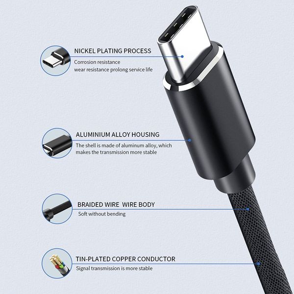 Type C To Micro Cable 100W Quick Charger Data Cable