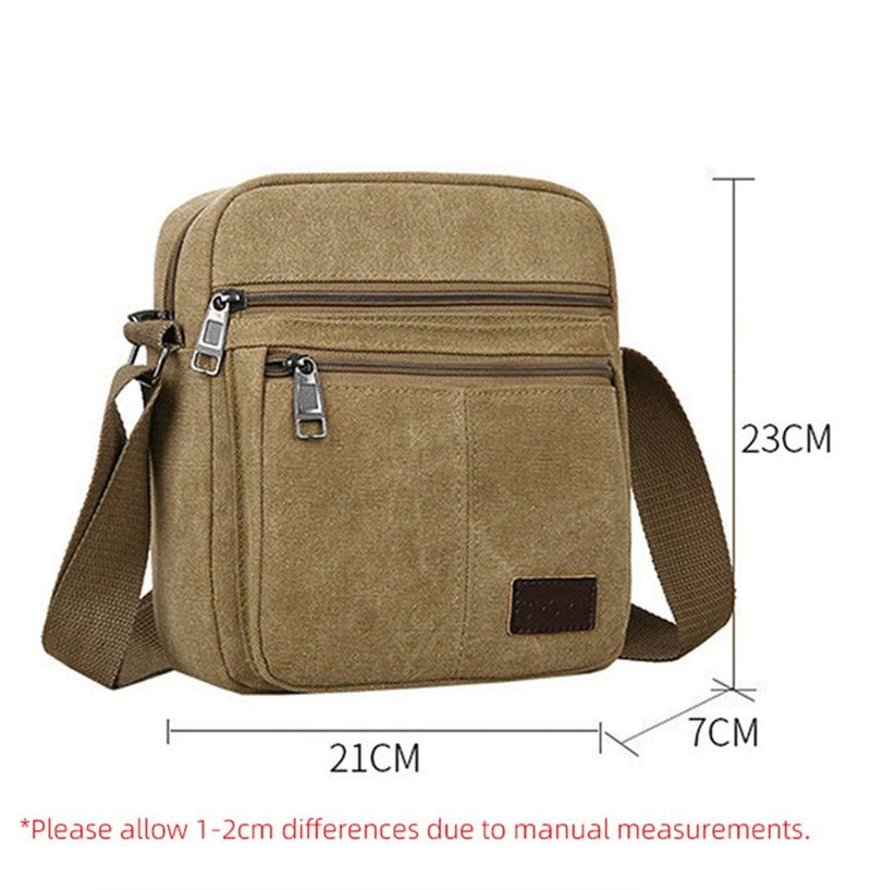 Canvas Shoulder Bag Casual Bag Sling Small Waterproof Business Handbag