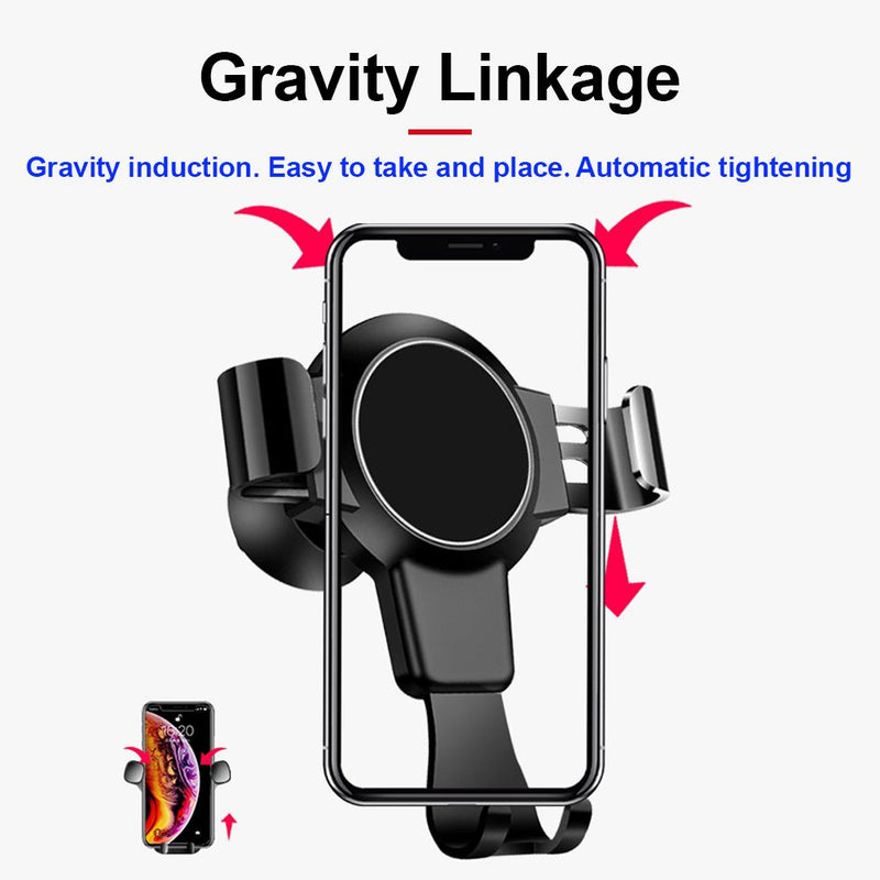 Gravity Car Phone Mount Hands Free One Handed Cell Phone Holder