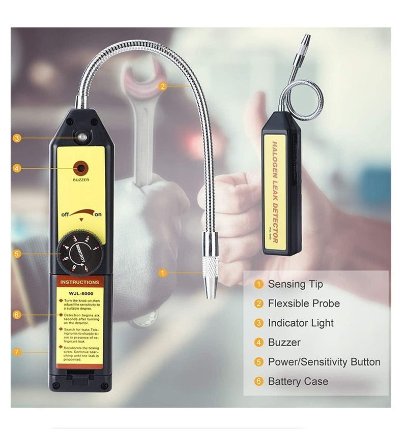 IPSTYLE Leak Detector WJL-6000 Portable Refrigerant Gas Leak Detector HVAC