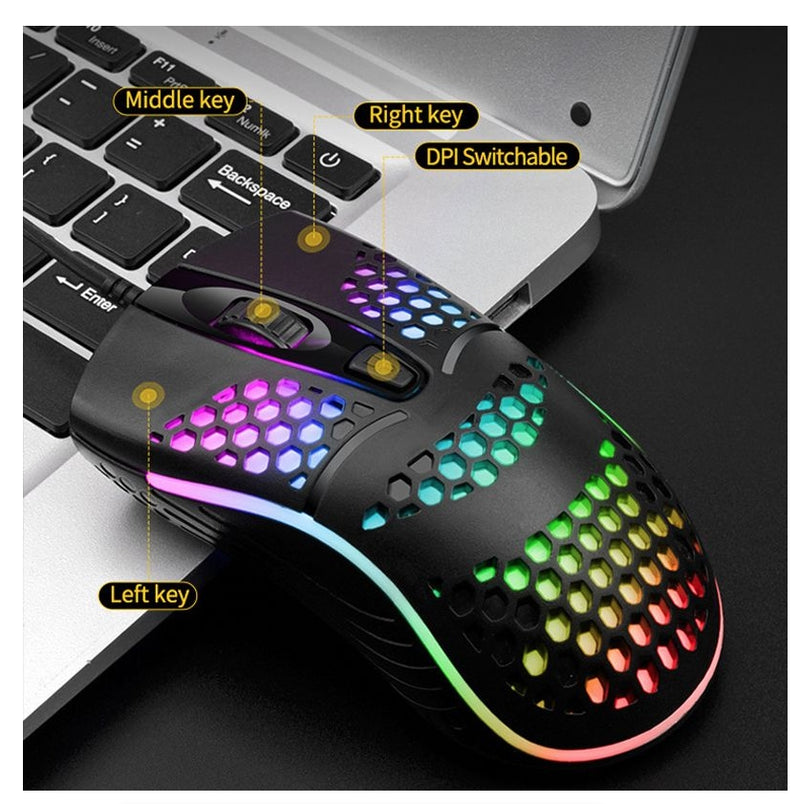 USB Wired Mouse RGB Luminous Gaming Mouse Desktop Laptop Office Computer