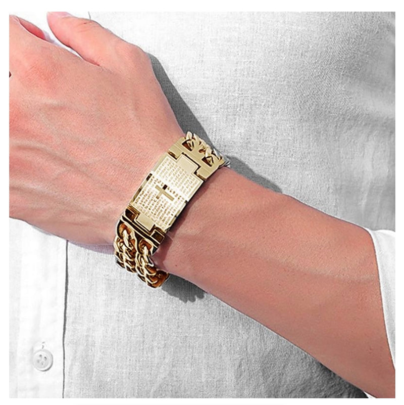 IPSTYLE Men Cross Bracelet Jewelry Male Hand Chain Wrap Bracelets