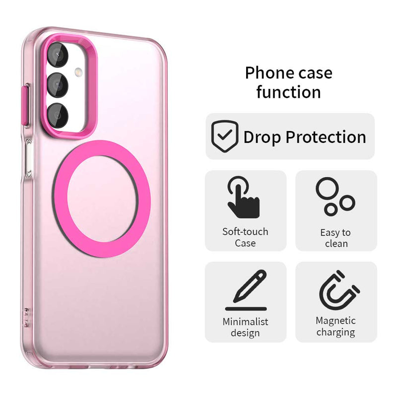 Phone Case for Samsung Galaxy M55 5G, Compatible with Magsafe,Shockproof Magnetic Case Cover
