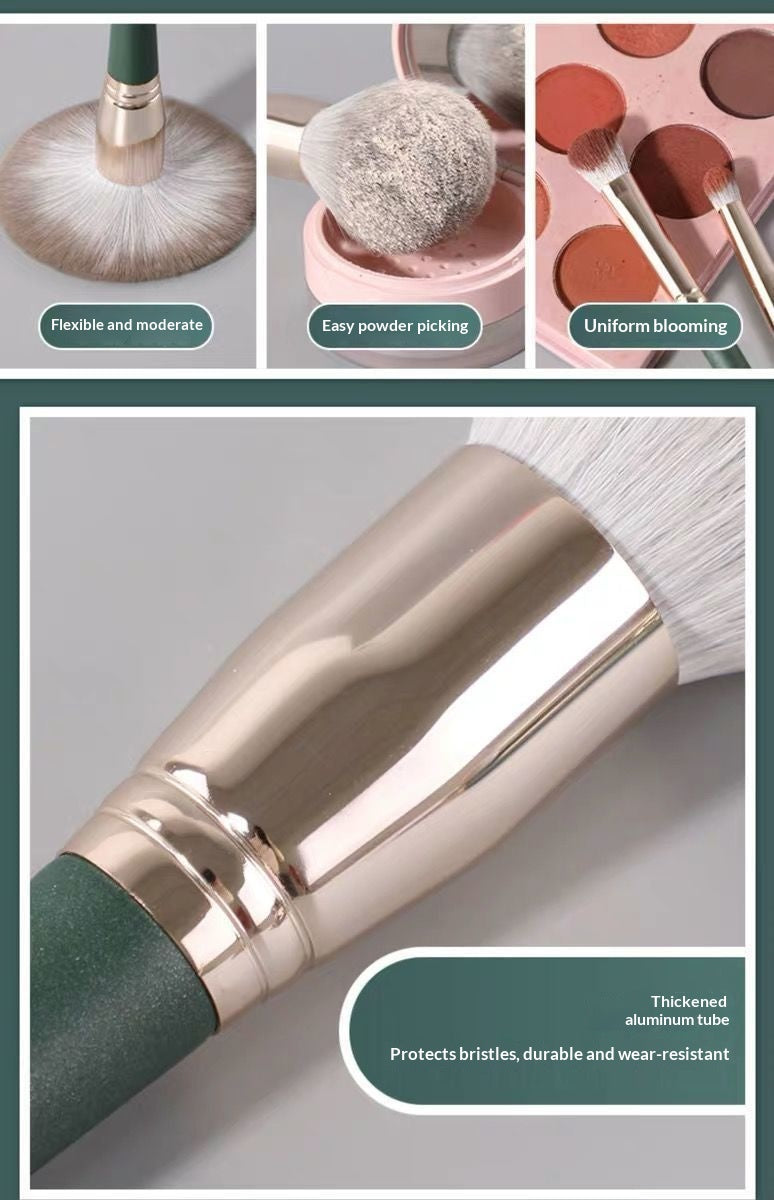 4 Pcs Green Cloud Makeup Brush Set, Soft Fluffy Bristles Full Face Cosmetic Brushes Kit, Beginner Friendly Beauty Makeup Tools With Storage Bag