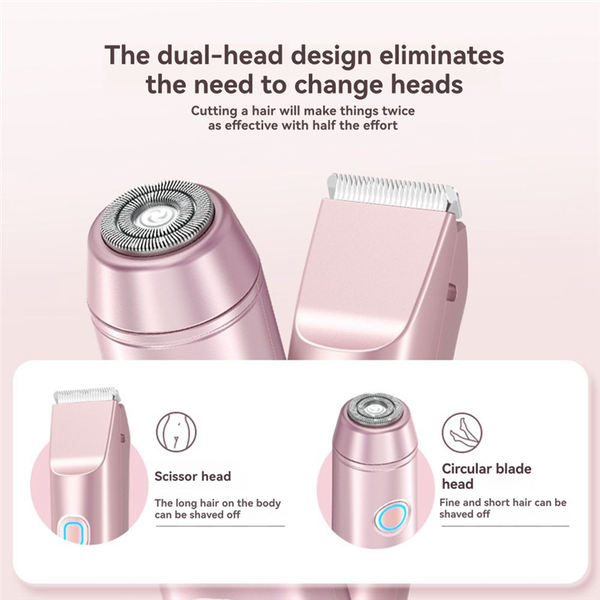 Bikini Epilator For Woman, Dual Head Precise Hair Trimmer, Wet Dry Painless Trimming Machine