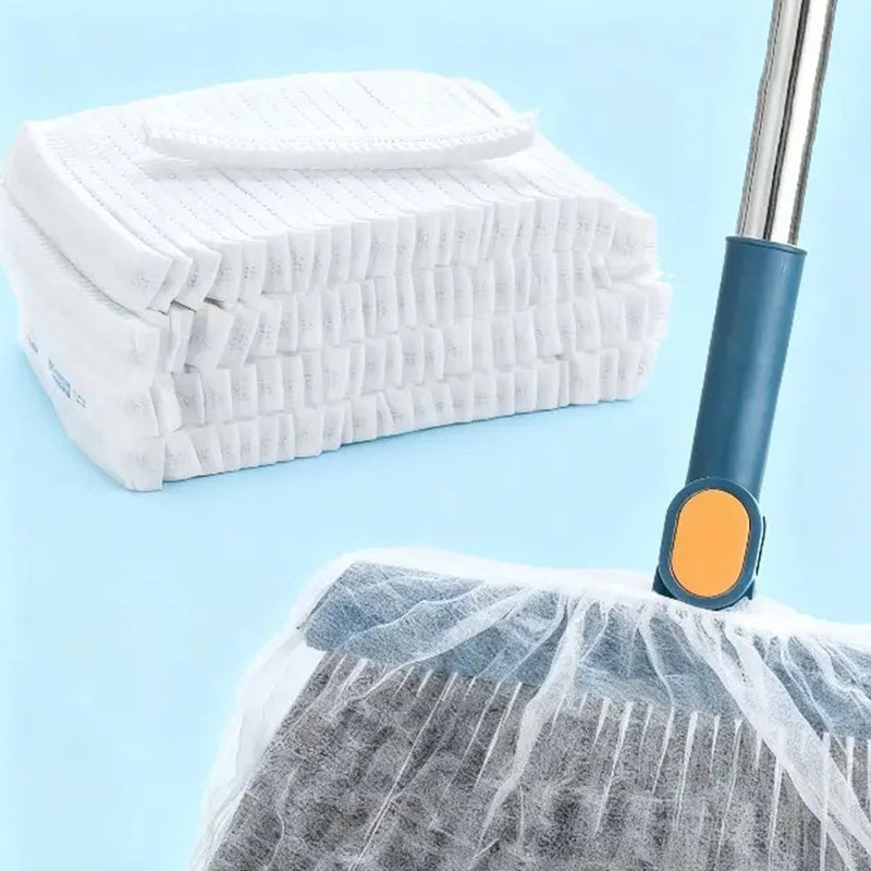 100Piece Disposable Broom Covers, Anti-Tangle Sweeping Bags for Hair & Dust Cleaning