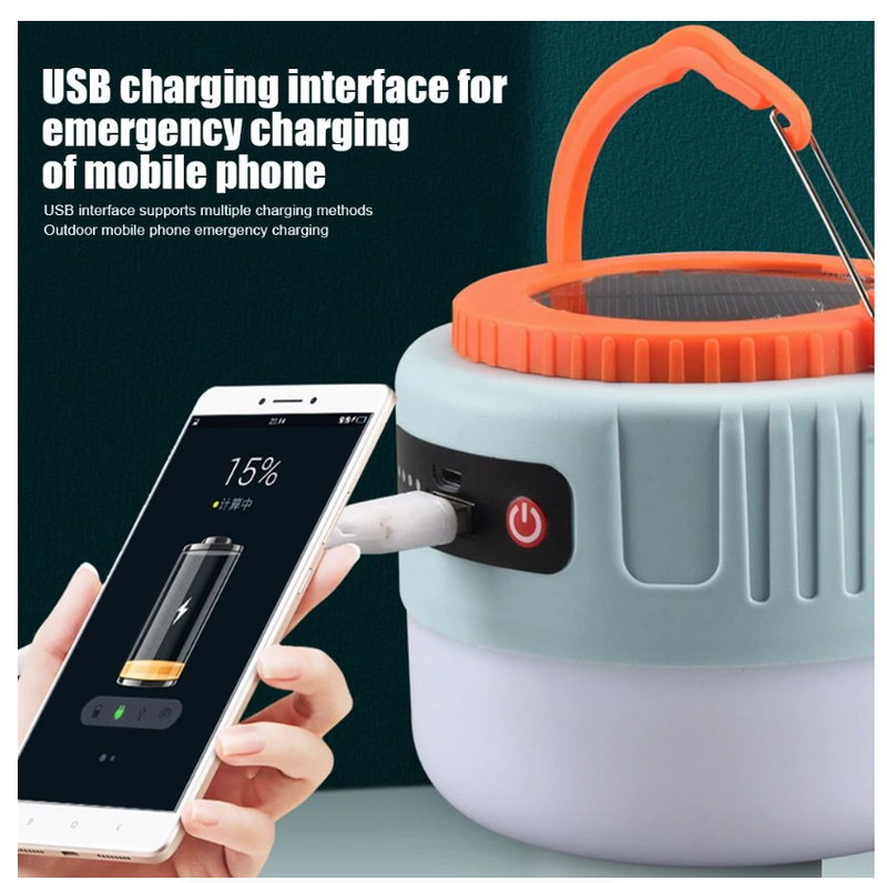Solar Light Portable Hanging LED Camping Lamp Outdoor Lantern