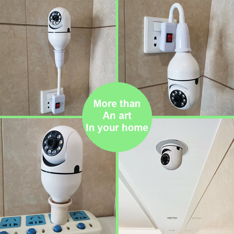 2MP E27 Socket Lamp Holder CCTV WiFi IP Camera PTZ Two Way Audio Home Security Bulb Camera
