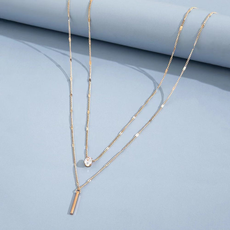 Droplet Gold Titanium Steel Necklace for Woman