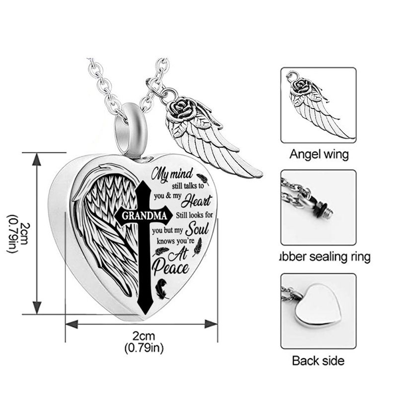 Necklace For Ashes -Grandma No Longer By My Side Forever In My Heart