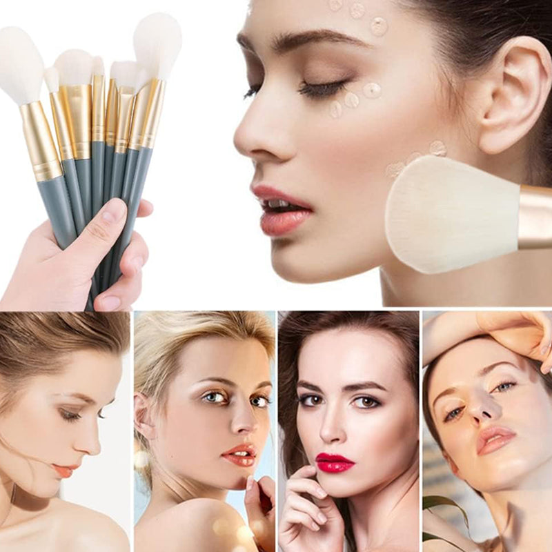 10-Piece Makeup Brush Set – Soft Synthetic Face & Eye Brushes with Travel Pouch