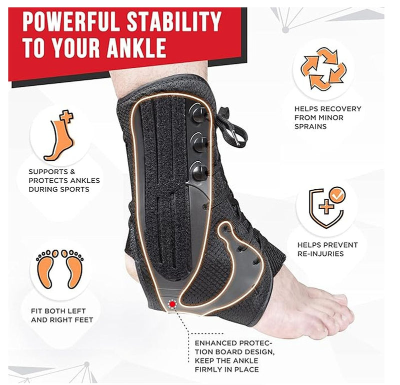 Laced Ankle Guards Support Brace Sports for Sprains & Injuries