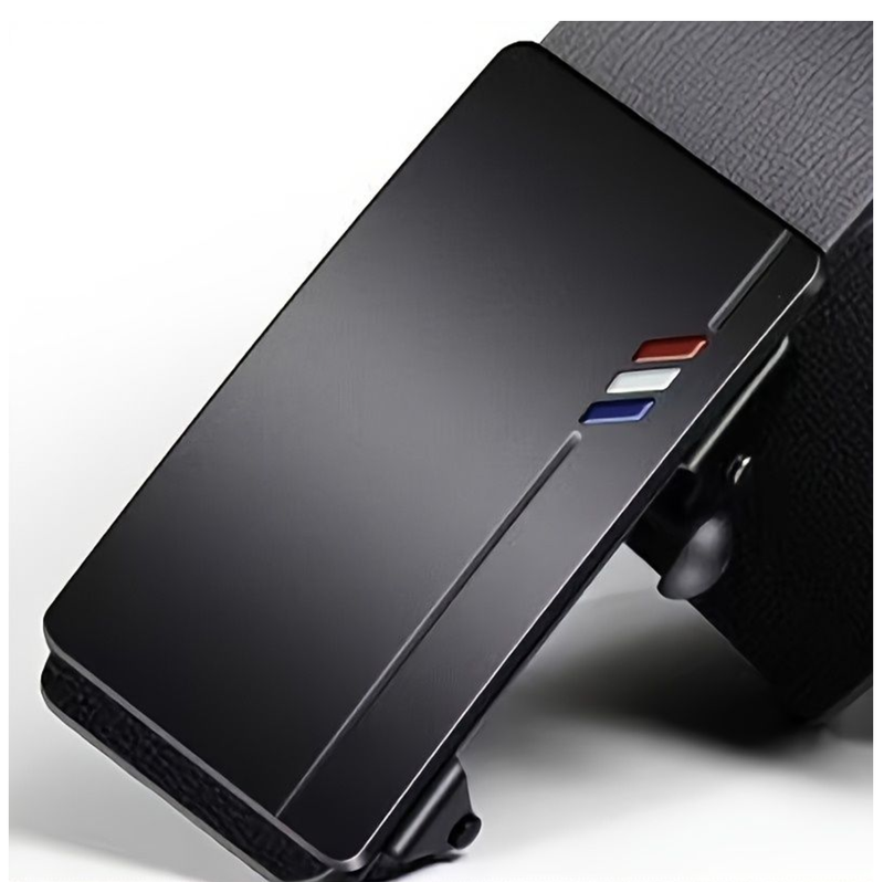 Men's Belt Luxury Belt, Black Men's Automatic Buckle Jeans Suit Belt 120cm