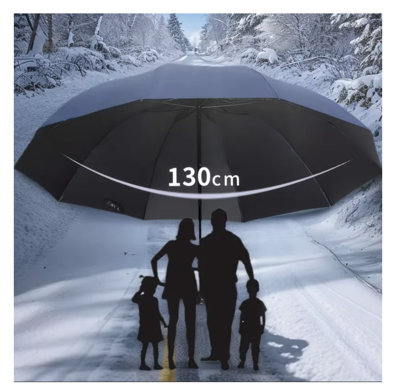 Oversized Folding Umbrella Windproof and Waterproof Large Sun Rain - 130CM