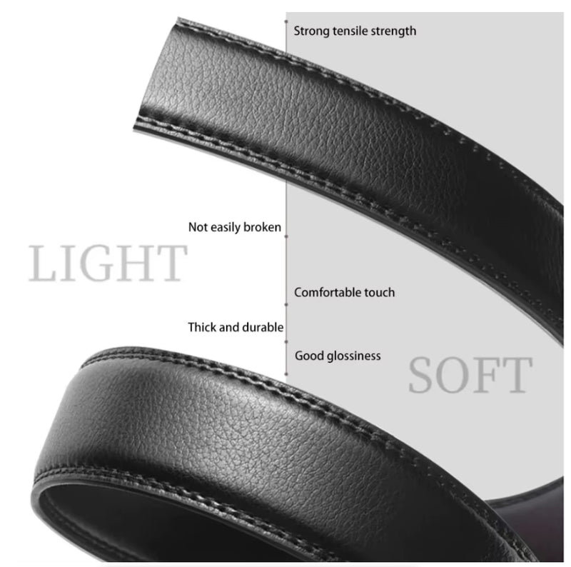 Fashion Business Men'S Belt Genuine Luxury Belt Metal Buckle Belt Soft Belt