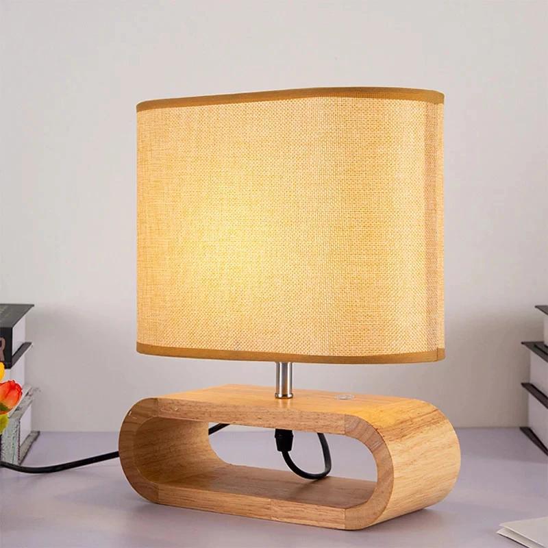 Modern Solid Wood Table Lamp for Living Room
