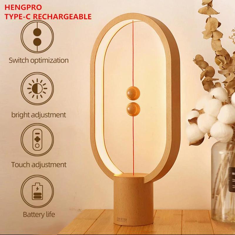 Dropship USB Battery HengPro Balance LED Table Lamp Ellipse Magnetic