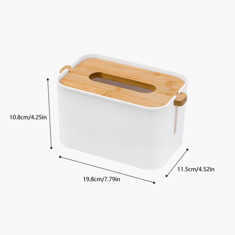 Rectangular Napkin Box with Wooden Lid Hotel Towel Hanger Handle for G