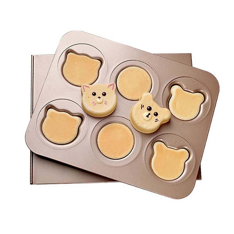 6 Slots New Cartoon Animal Cake Baking Pan