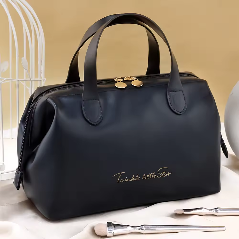 Large Capacity Travel Cosmetic Organizer Bag Multifunction PU Leather Travel Bag for Woman Toiletries