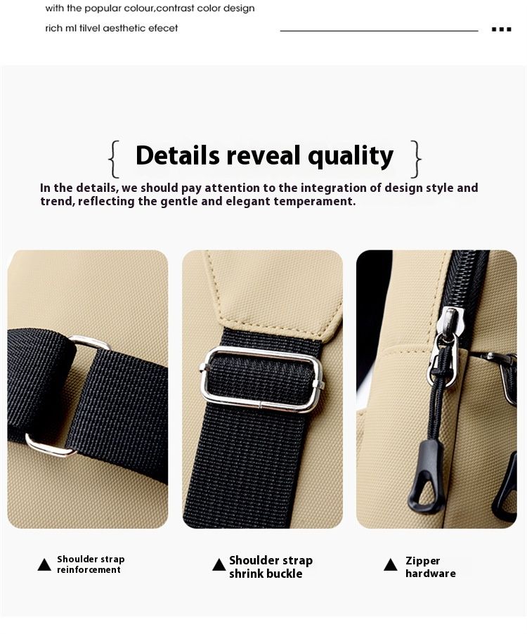 Fashion Chest Bag Shoulder Zipper Waterproof Oxford Cloth Backpack