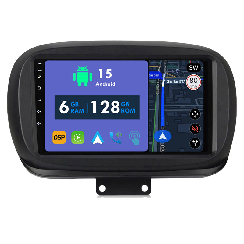 RoverOne Car Stereo Radio Bluetooth CarPlay GPS Navigation for Fiat 500X 2014 - 2020