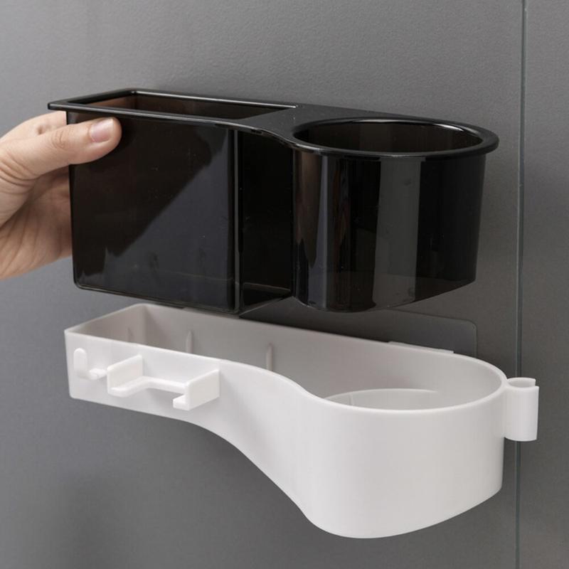 Universal adhesive storage hanger in bathroom