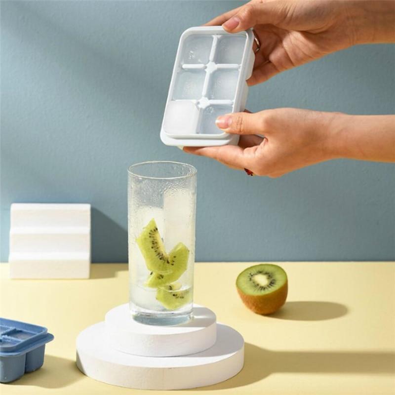 Mini silicone ice trays 2 pieces 6 square cubes per tray