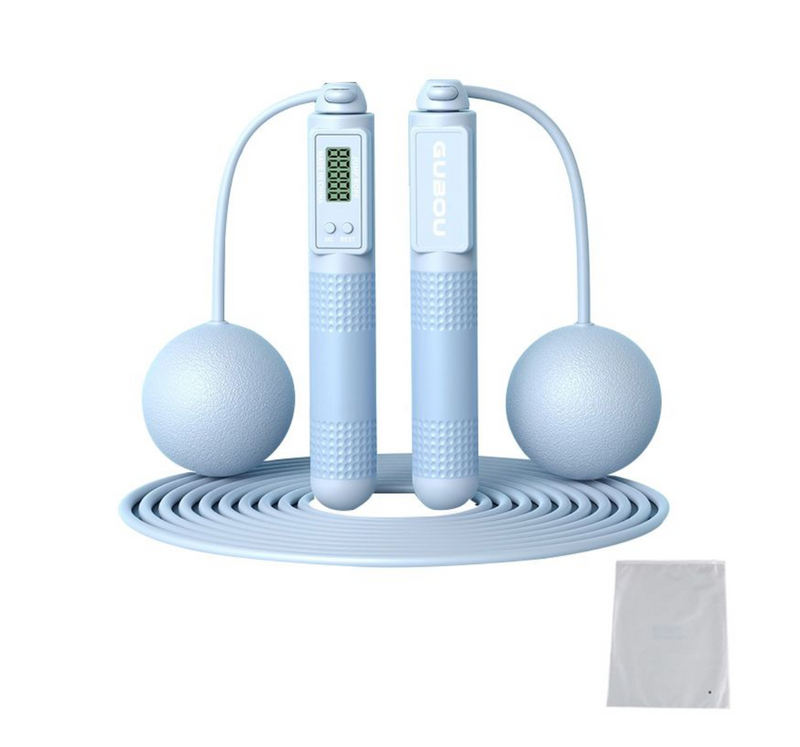 2 in 1 Cordless Digital Skipping Rope Cord Counter Jump Rope & Eva Bag