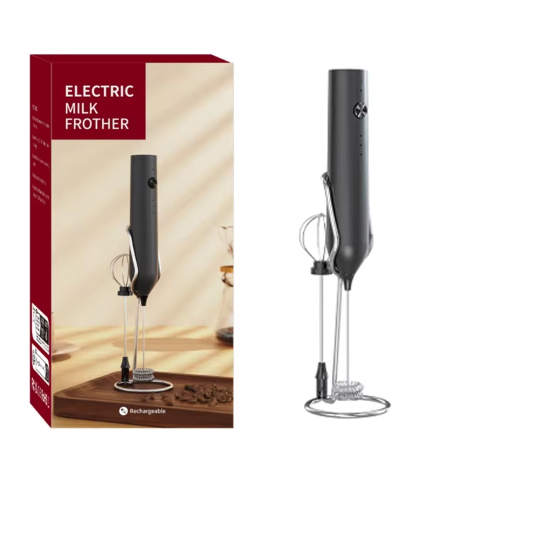 Rechargeable Portable 2 in 1 Milk Frother And Egg Whisk With Base
