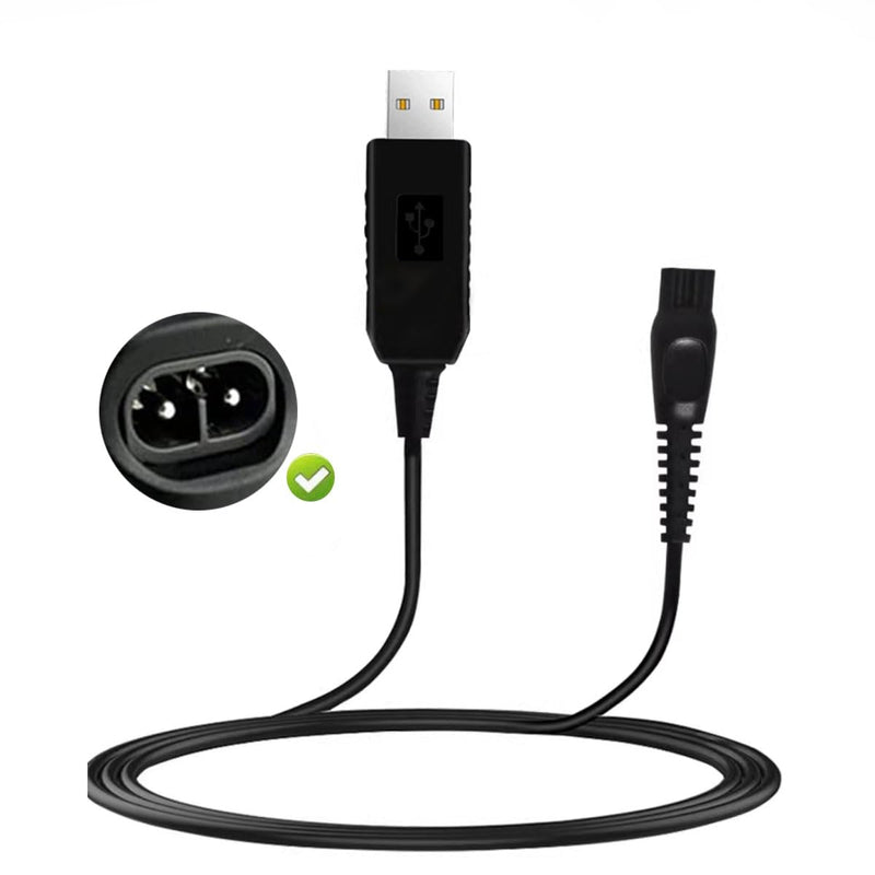 USB Charger Power Cord Compatible With Phillips Shaver 2-Piece A00390 4.3V