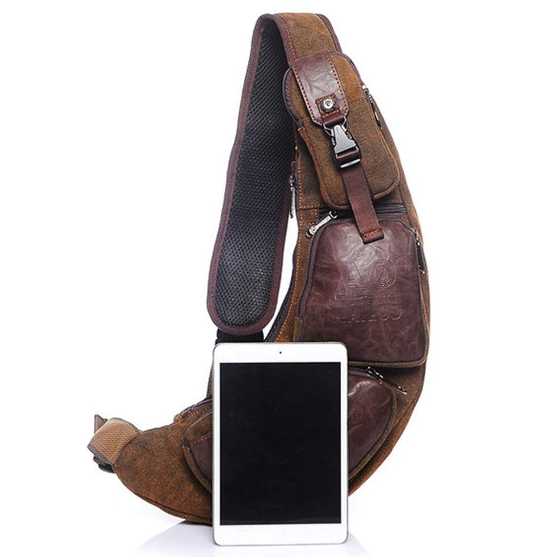 Genuine Leather Sling Bag for Men, Crossbody
