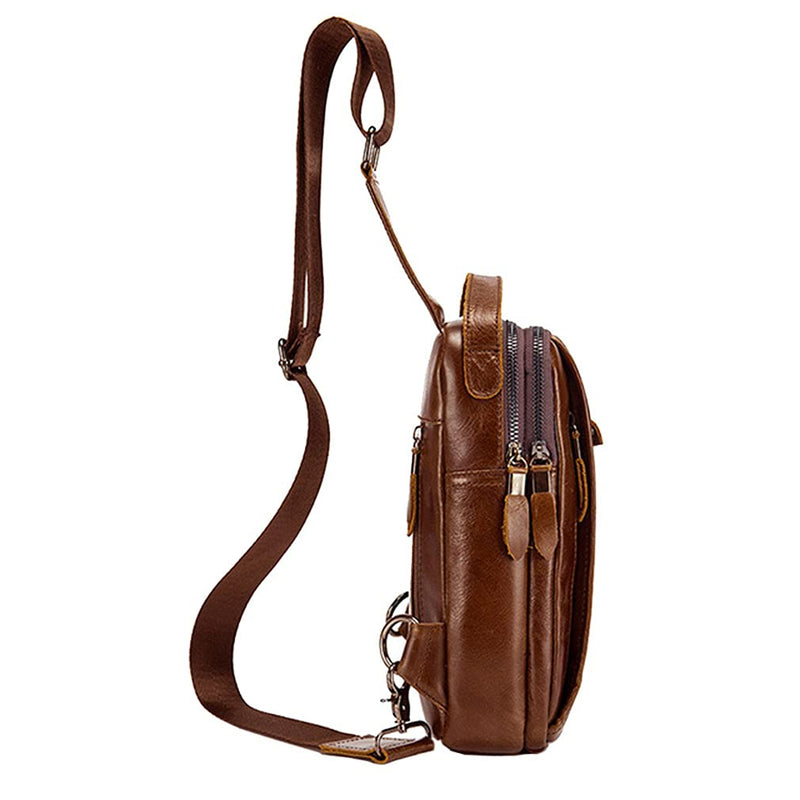 Genuine Leather Sling Bag for Men, Crossbody