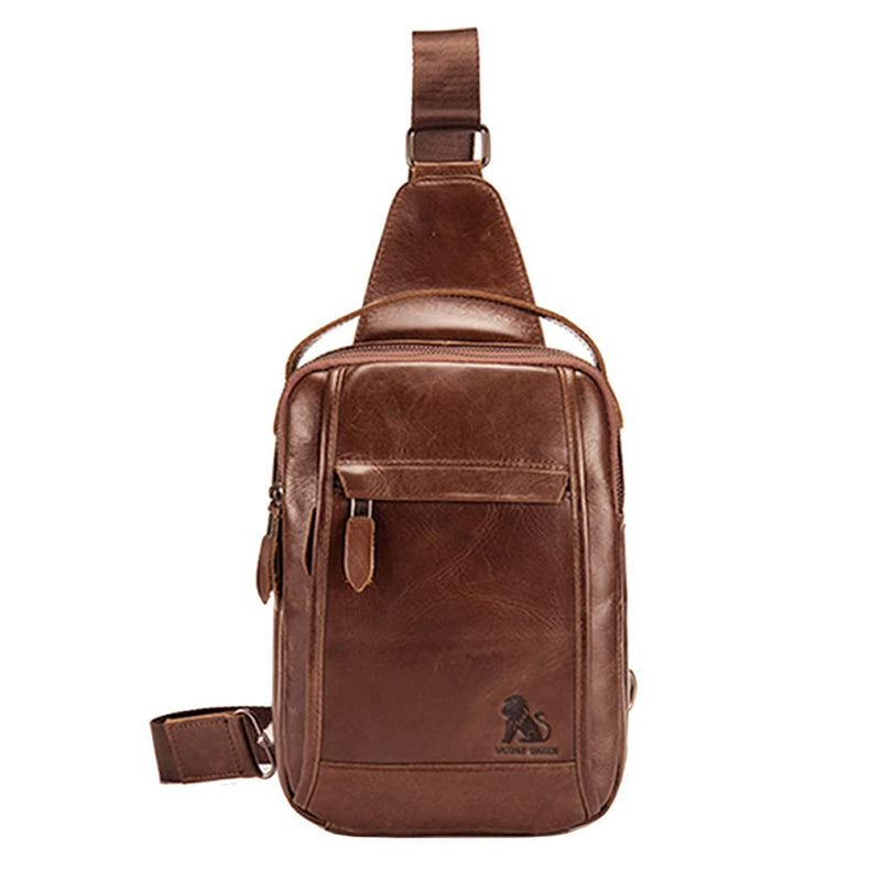 Genuine Leather Sling Bag for Men, Crossbody