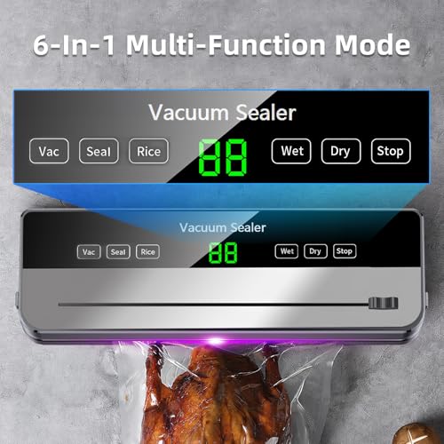 Food Vacuum Sealer Machine with Cutter Automatic and Manual Sealer Dry Moist Food Modes vacuum sealer