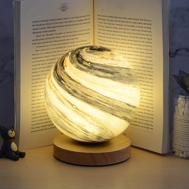 LED Lamp Glass Star Lamp Pilot Lamp Table Lamp USB Wood Atmosphere