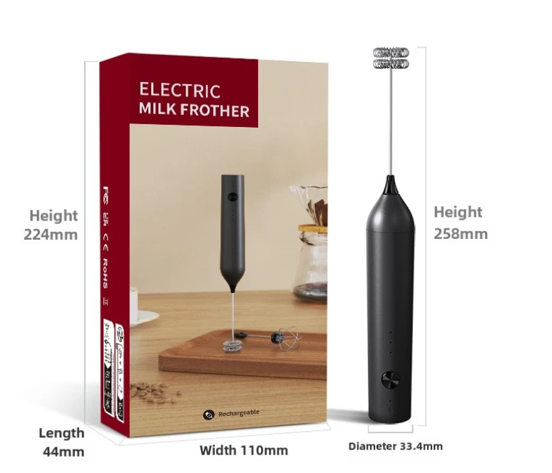 Rechargeable Portable 2 in 1 Milk Frother And Egg Whisk With Base