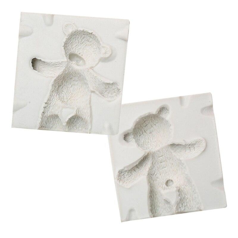 2pcs 3D Bear Shape Silicone Molds Silicone Ice Cube Maker DIY Sugarcra