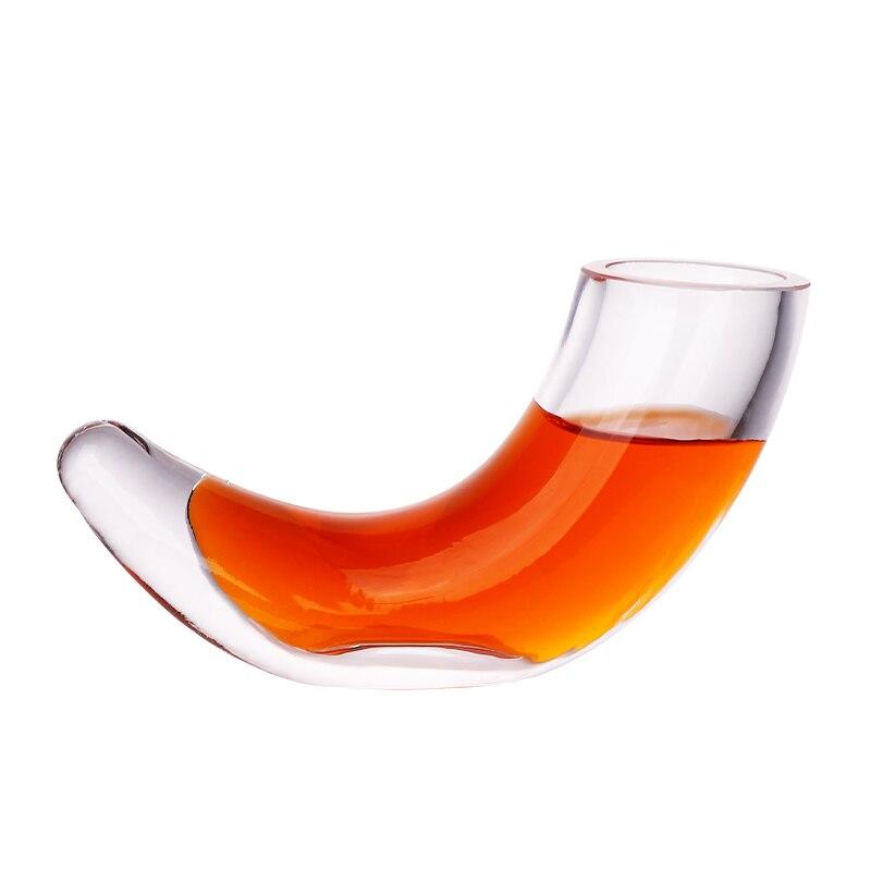 Creative Glass Horn Art Cocktail Glass Cup Thick Cup Nose Horn