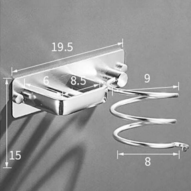 Aluminum Hair Dryer Storage Handle Hair Dryer Organizer Hook Rack
